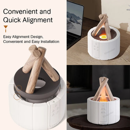 Simulated Flame Aroma Diffuser Bonfire Air Humidifier Ultrasonic Cool Mist Maker Fogger LED Essential Oil Lamp Difusor