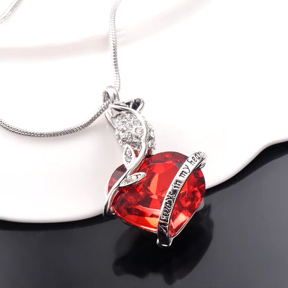 Always in My Heart Locket Screw Heart Cremation Jewelry Ashes Memorial Urn Birthstone Necklace Jewelry Keepsake Pendant