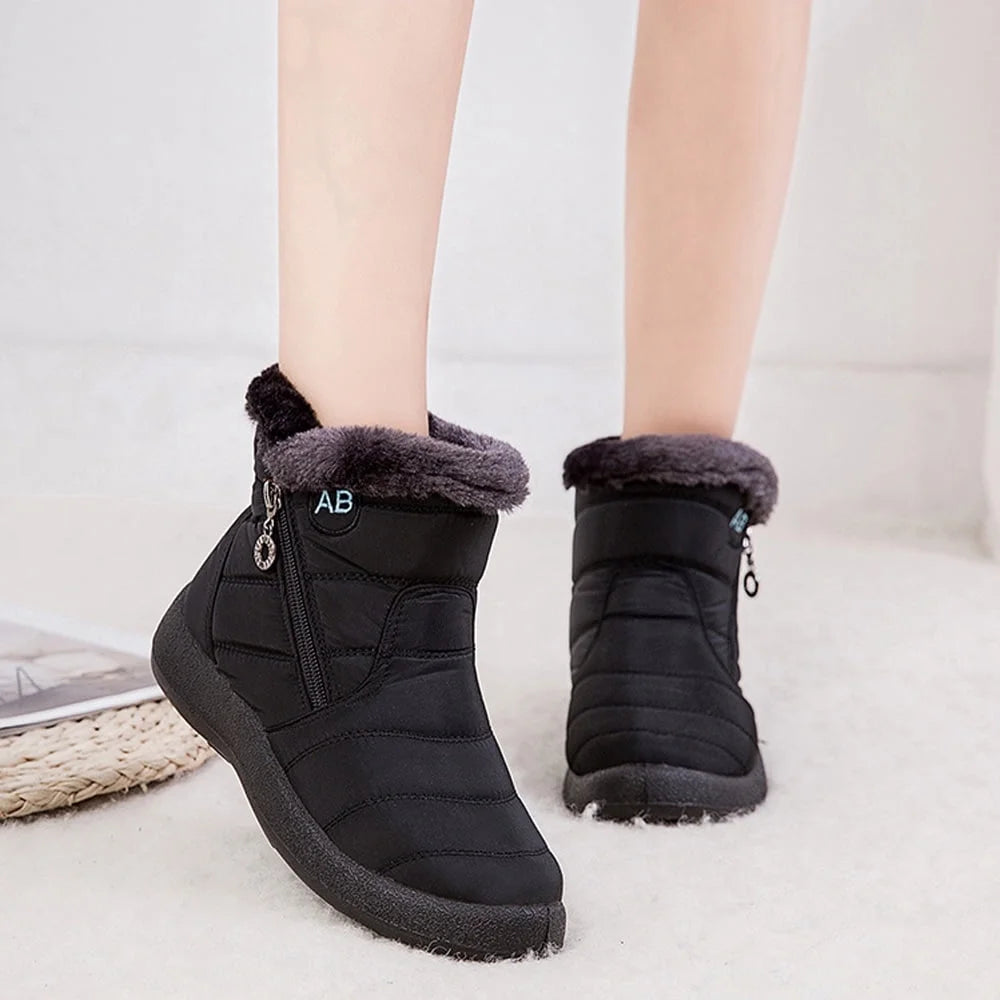 Women Winter Snow Boots Keep Warm Ankle Booties Non-Slip and Waterproof Shoes