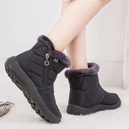 Women Winter Snow Boots Keep Warm Ankle Booties Non-Slip and Waterproof Shoes