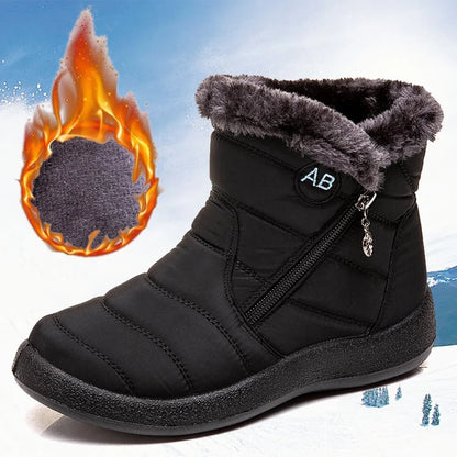 Women Winter Snow Boots Keep Warm Ankle Booties Non-Slip and Waterproof Shoes