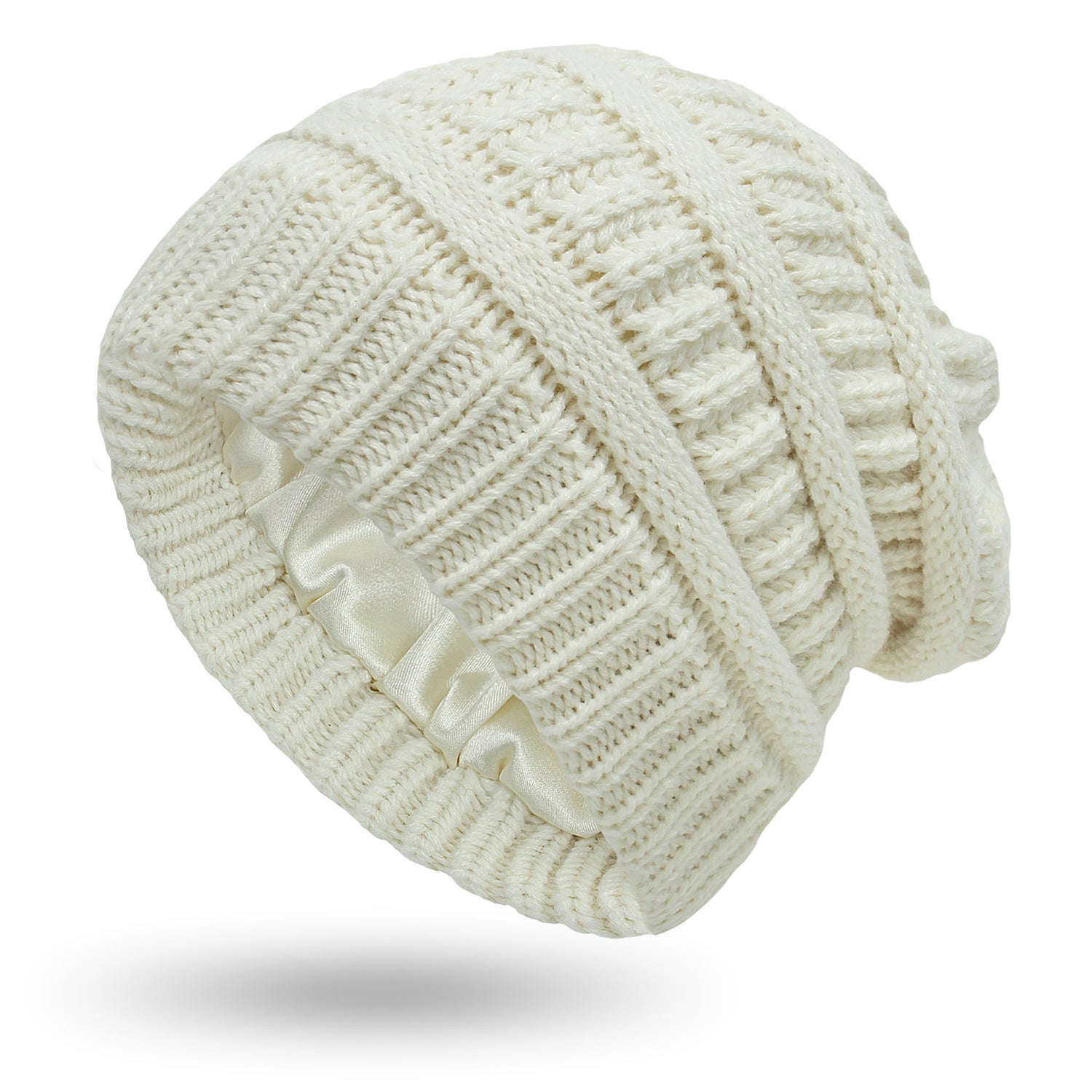 Hats Women'S Protective Hairstyles, Warm Woolen Knit Satin Hats