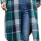 Women'S Casual Wool Blend Long Plaid Shirt Jacket Button down Pocketed Shirt Shacket