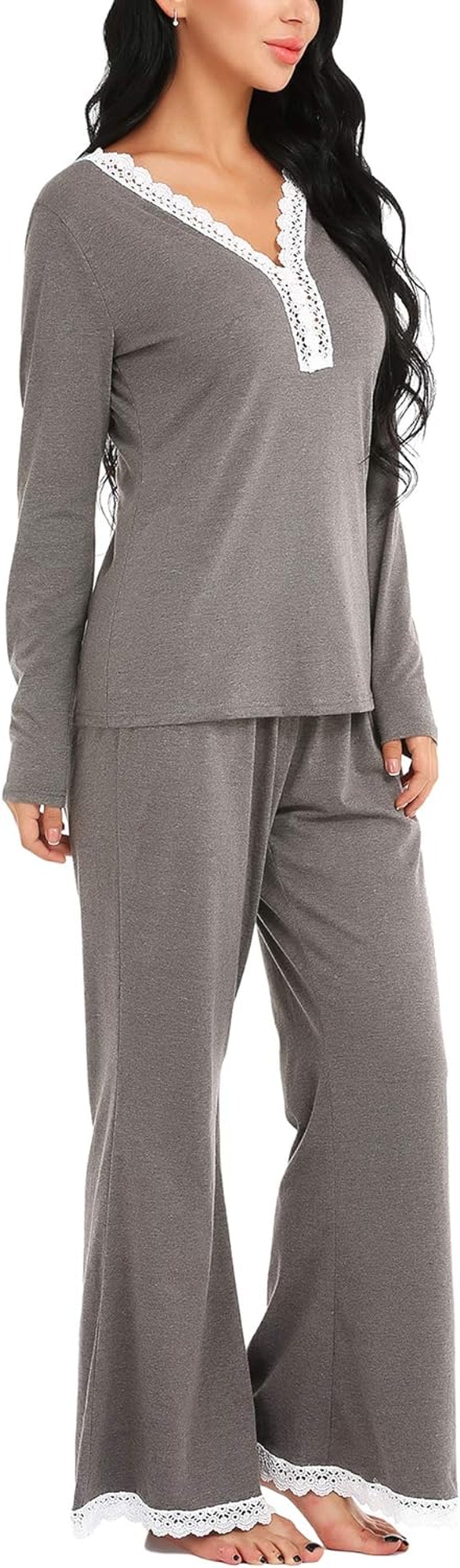 Women'S Pajamas Set Long Sleeve Sleepwear Soft Pj Set Lounge Nightgowns